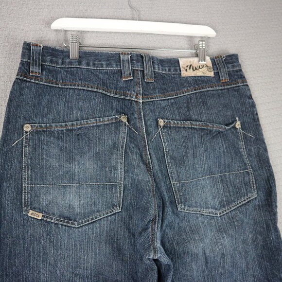 Mecca Denim Jeans Wide Cut Washed 36x32 Baggy Y2K - Picture 5 of 7